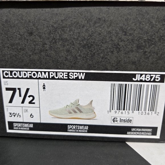 New adidas Cloudfoam Pure 'Linen Green Gum' Women's Running Shoes Size 7.5 - Picture 8 of 8